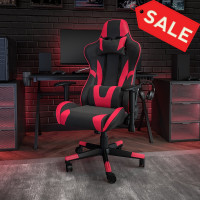 Flash Furniture CH-187230-1-Red-GG X20 Gaming Chair Racing Office Ergonomic Computer PC Adjustable Swivel Chair with Fully Reclining Back in Red LeatherSoft